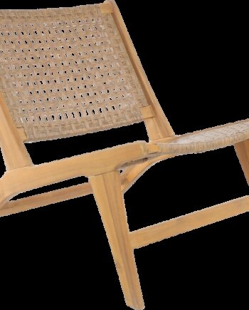 Loungestol Nordlys Furniture Arica   Fsc-certificeret Akacietræ Med Flettet Naturfarvet Reb