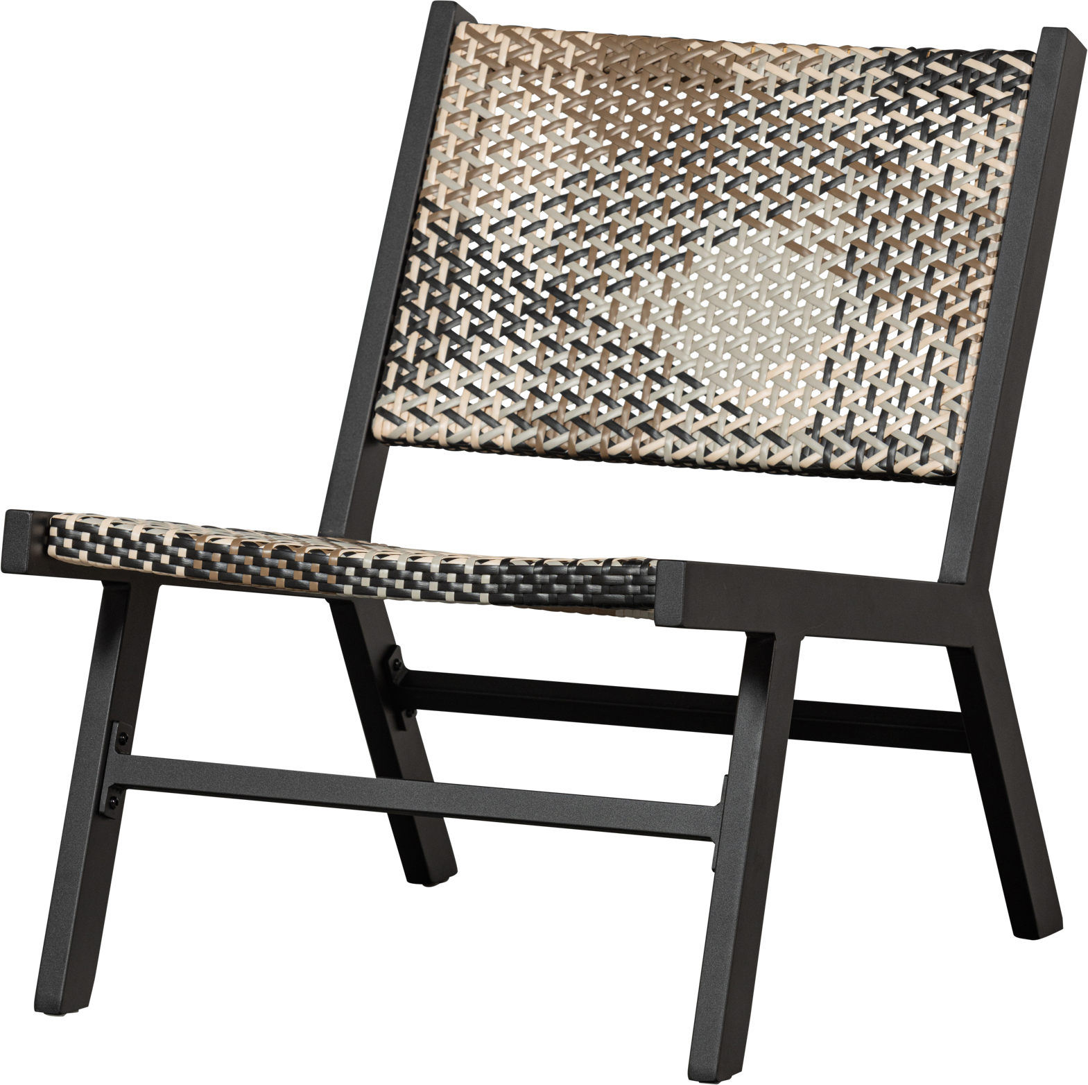 Loungestol Woood Collection Pom Lænestol Flerfarvet Polyethylen Og Sort Aluminium H75 B57 L78 Cm