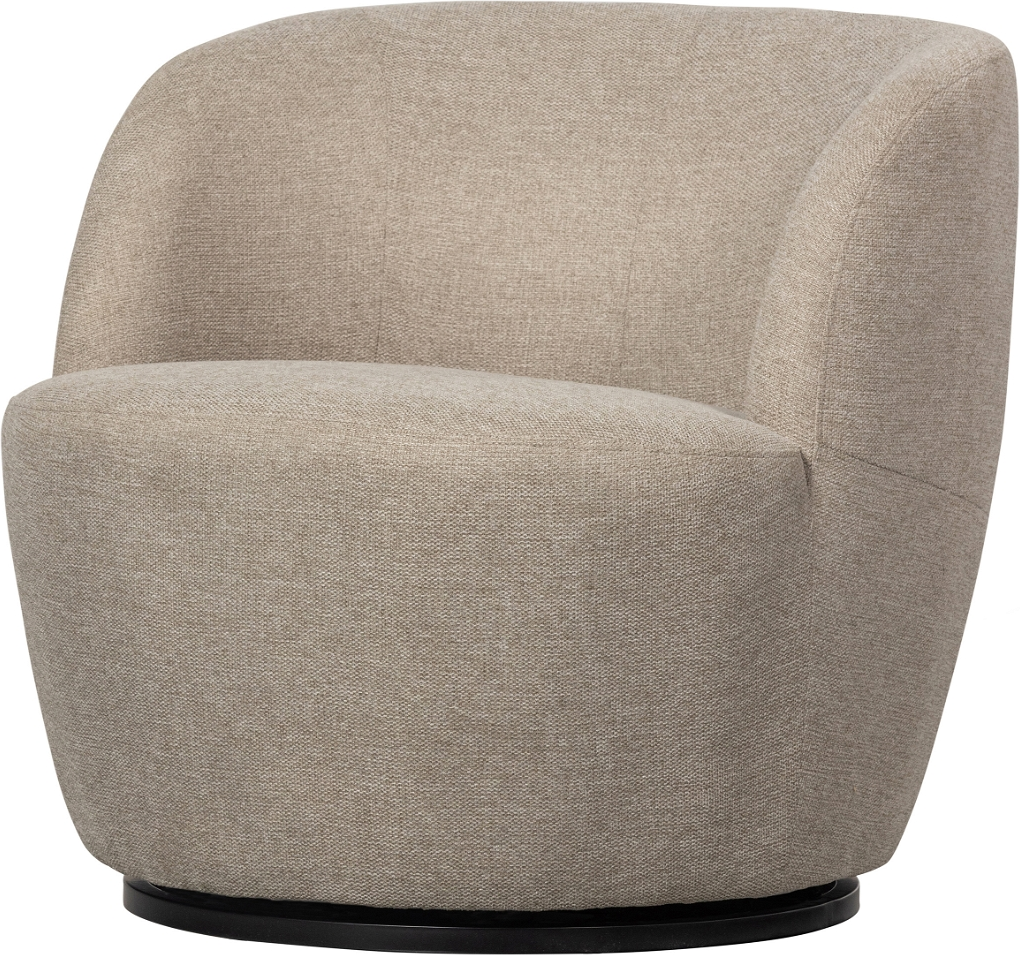Loungestol Woood Exclusive Serra Sandfarvet Vævet Polyester Med Drejefunktion 75ã 70ã 77 Cm