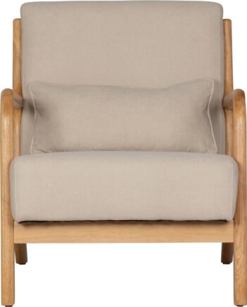 Loungestol Woood Mark   Retro Gummitræsramme   Slidstærkt Vævet Stof  Natur  H75ã B67ã D82 Cm