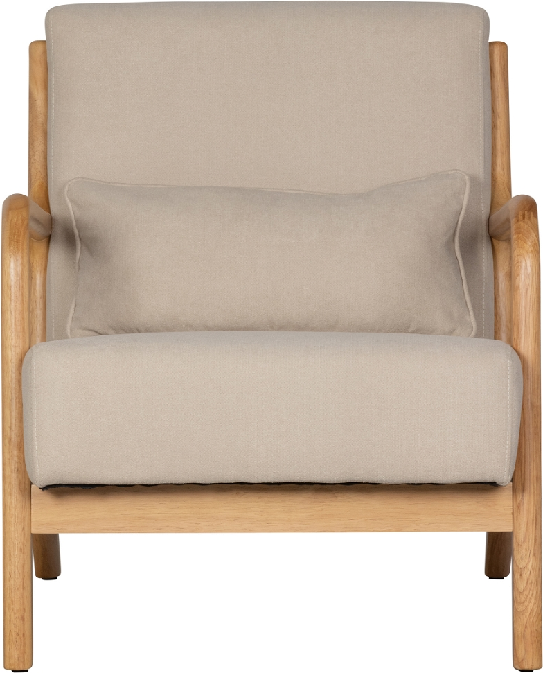 Loungestol Woood Mark Retro Gummitræsramme Slidstærkt Vævet Stof Natur H75ã B67ã D82 Cm
