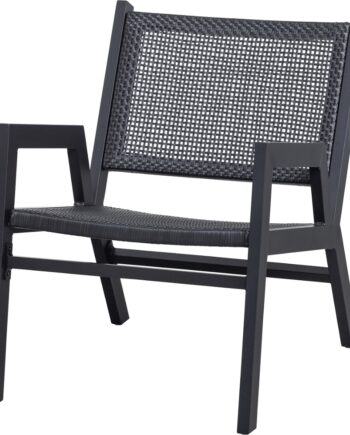 Loungestol Woood Pem Sort Aluminium Til Udendørs Brug H75xb62xd78 Cm