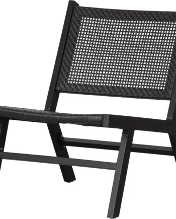Loungestol Woood Puk   Sort Aluminium-lænestol Med Flettet Polyethylen  H72ã B57ã D78 Cm  In- Og Udendørs