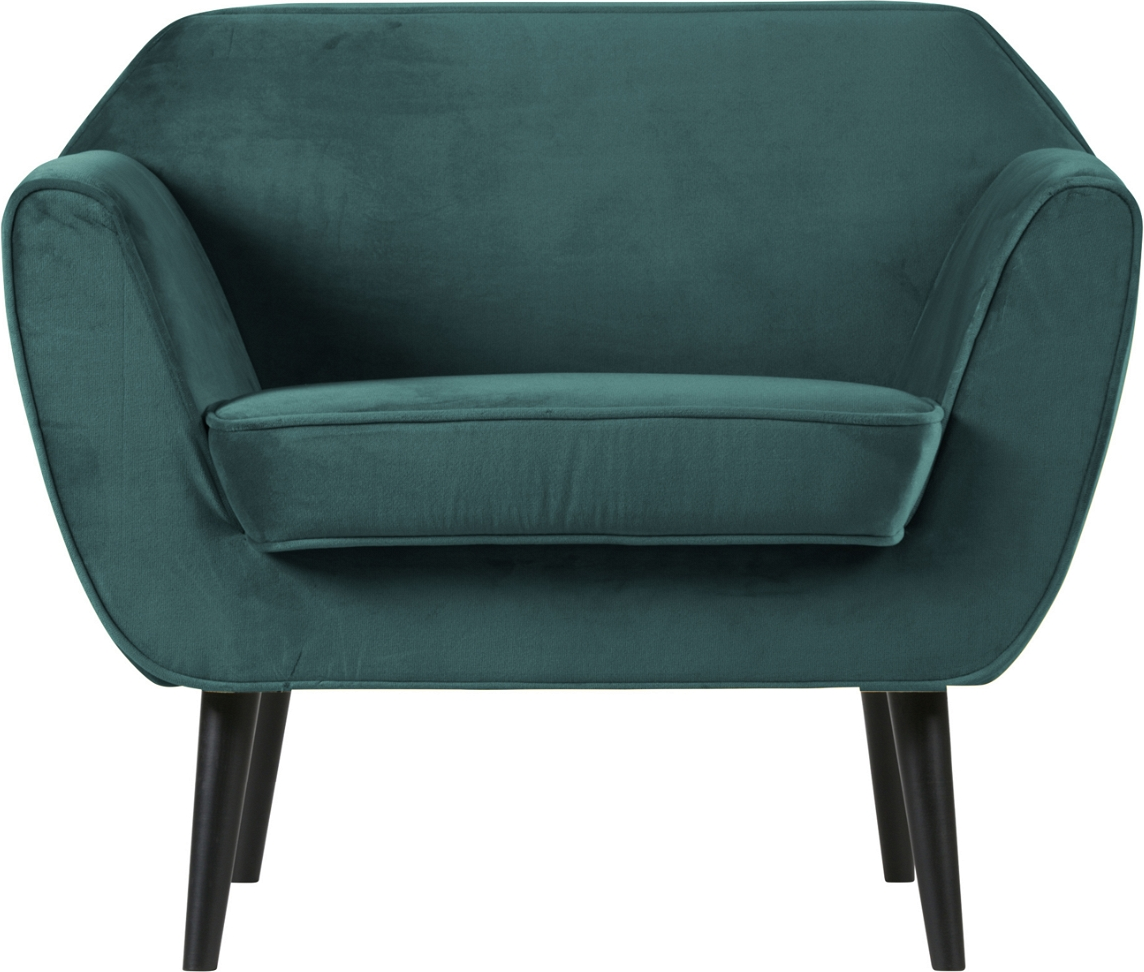 Loungestol Woood Rocco Fløjl Grøn H75ã B92ã D81 Cm Moderne Design Fsc-certificeret Træ