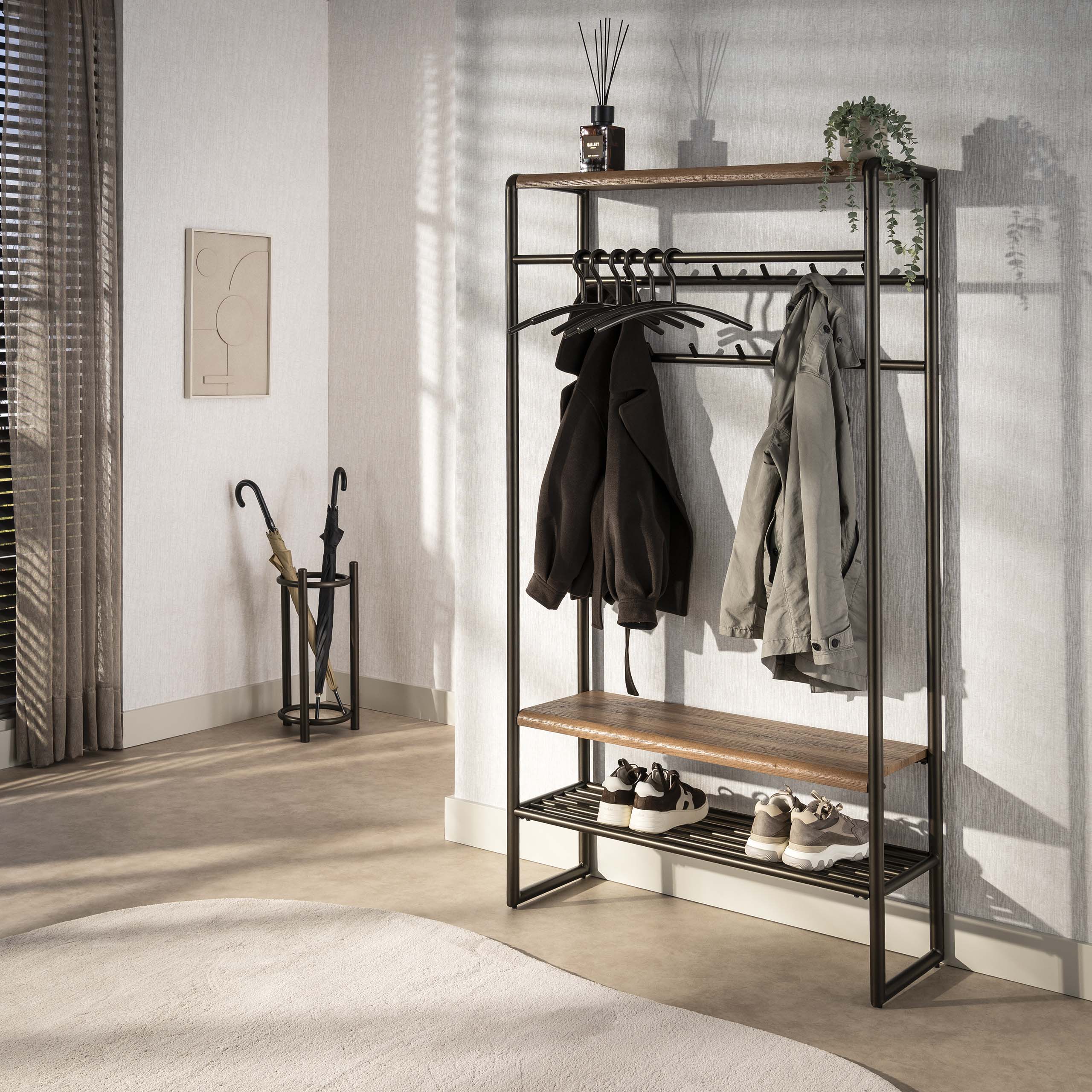 Lunox Tøjstativ Bronzefarvet Metal Bredde 100 Cm
