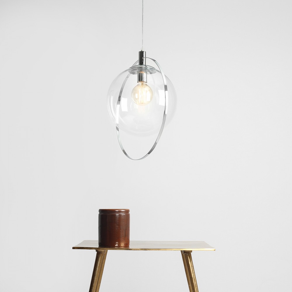 Magic Loftlampe Krom Og Klart Glas