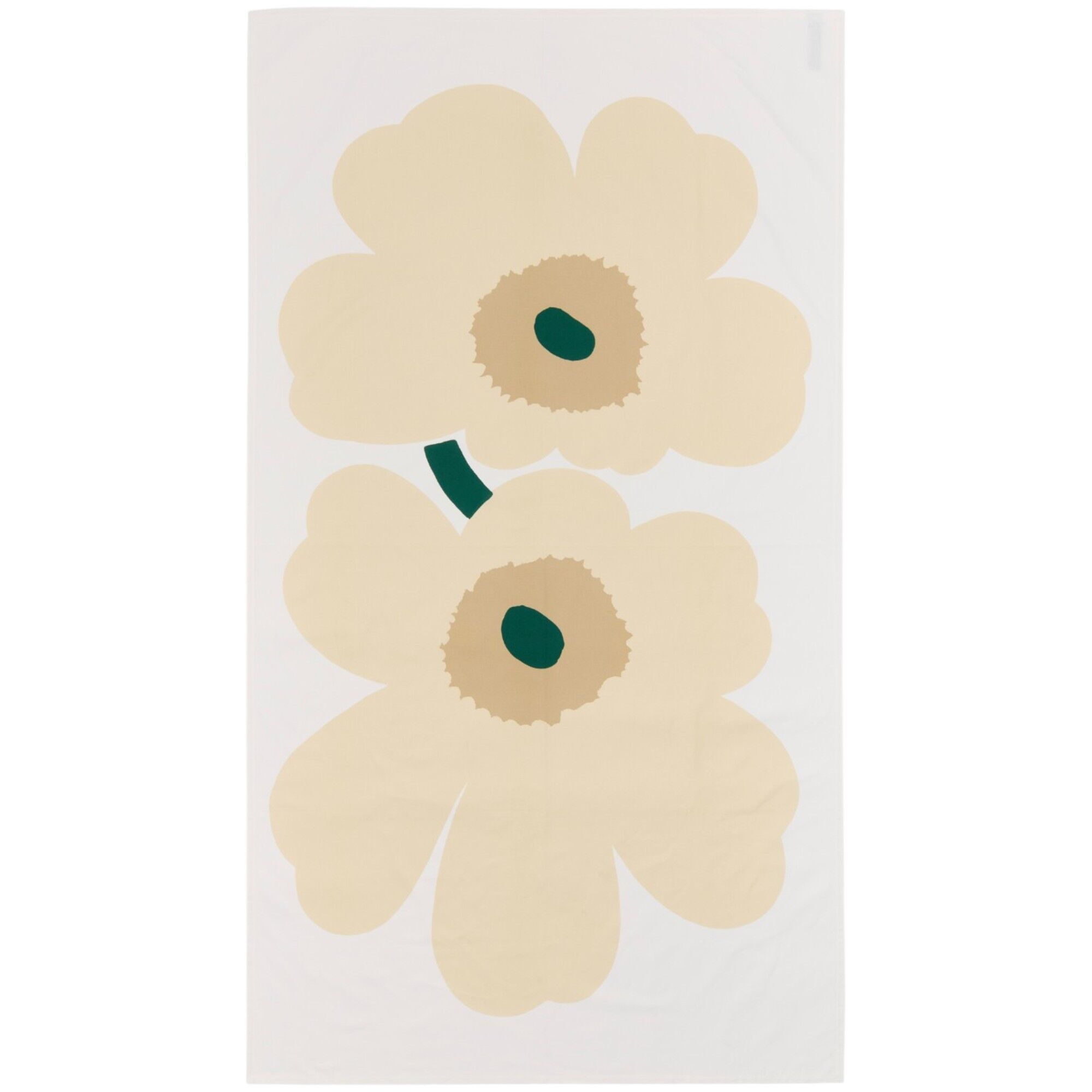 Marimekko Anniversary Unikko Dug 135    250 Cm  Hvid Strågul Sand Smaragd