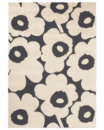 Marimekko Unikko Gulvtæppe Til Udendørsbrug 250   350 Cm  Grå Creme