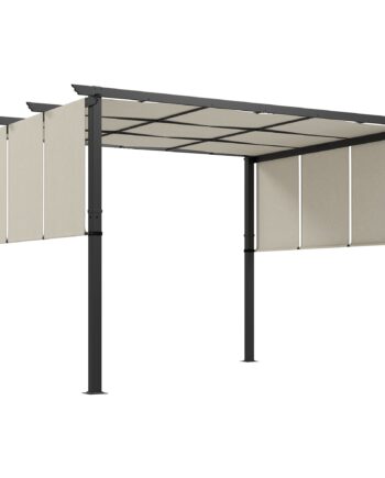 Markise Solsejl  Pergola  Vejrbestandig  Inklusive Monteringsbeslag             Beige