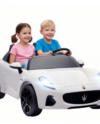 Maserati Elbil Til Børn   -personers  12v Batteridrevet  Fjernbetjening  Led-lys  Musikfunktion  Hvid