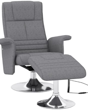 Massagestol Med Skammel  Lænestol  78   95   88 Cm  Mørkegrå