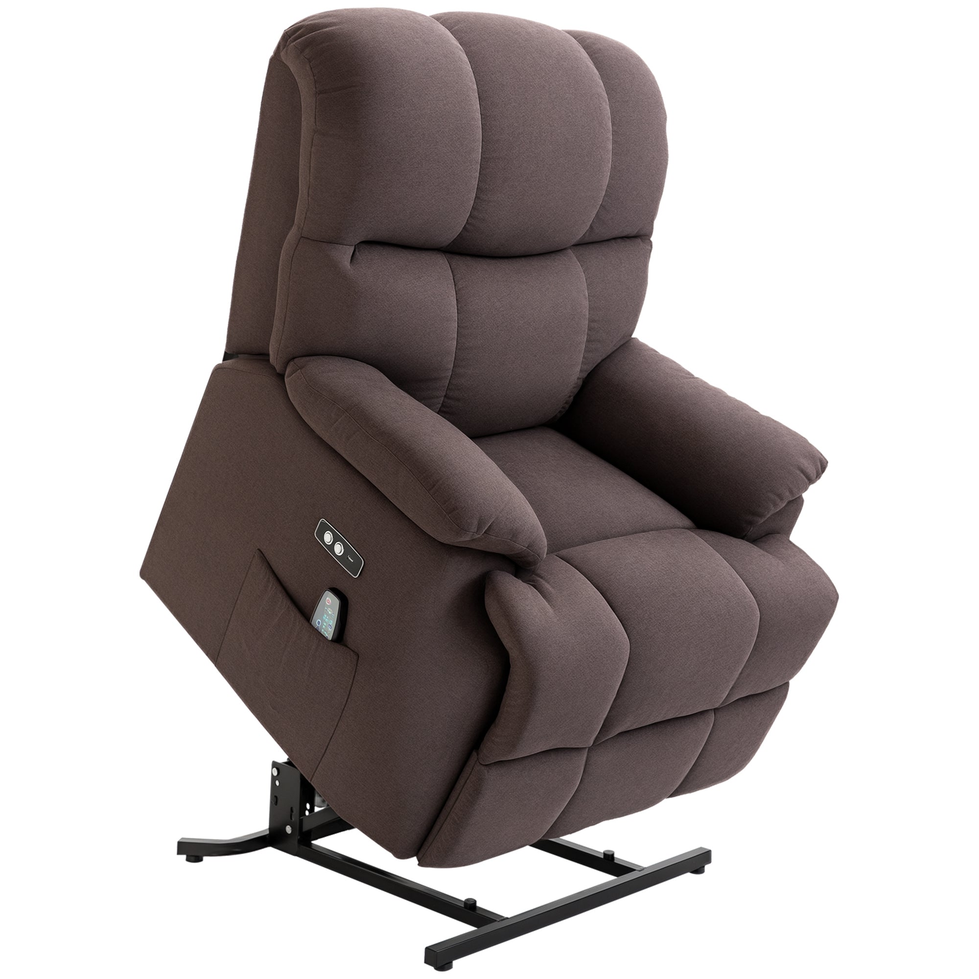 Massagestol Med Stand-up-hjælp Afslappende Stol Med Stand-up-hjælp Inklusive Fjernbetjening Usb-interface Brun