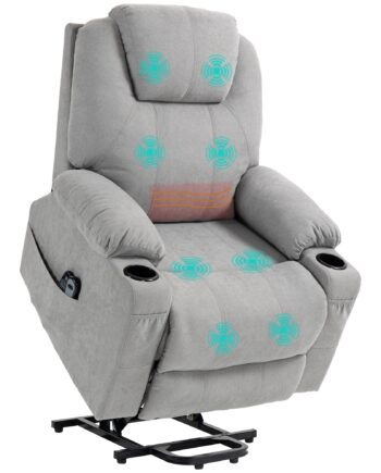 Massagestol Stand-up Aid Seniorstol    Vibrationspunkter    Sidelommer  Kopholder  90   101   107 Cm  Grå