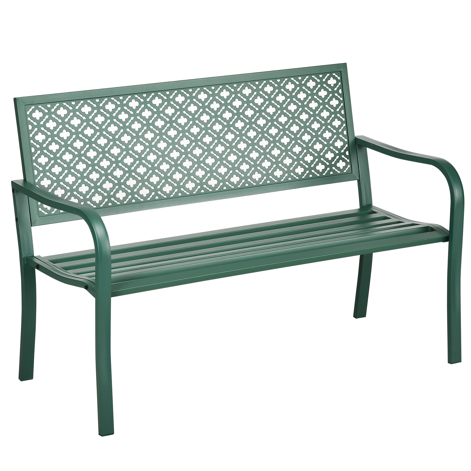 Metal Havebænk -personers Vejrbestandig 127 Cm 63 Cm 83 Cm Grøn