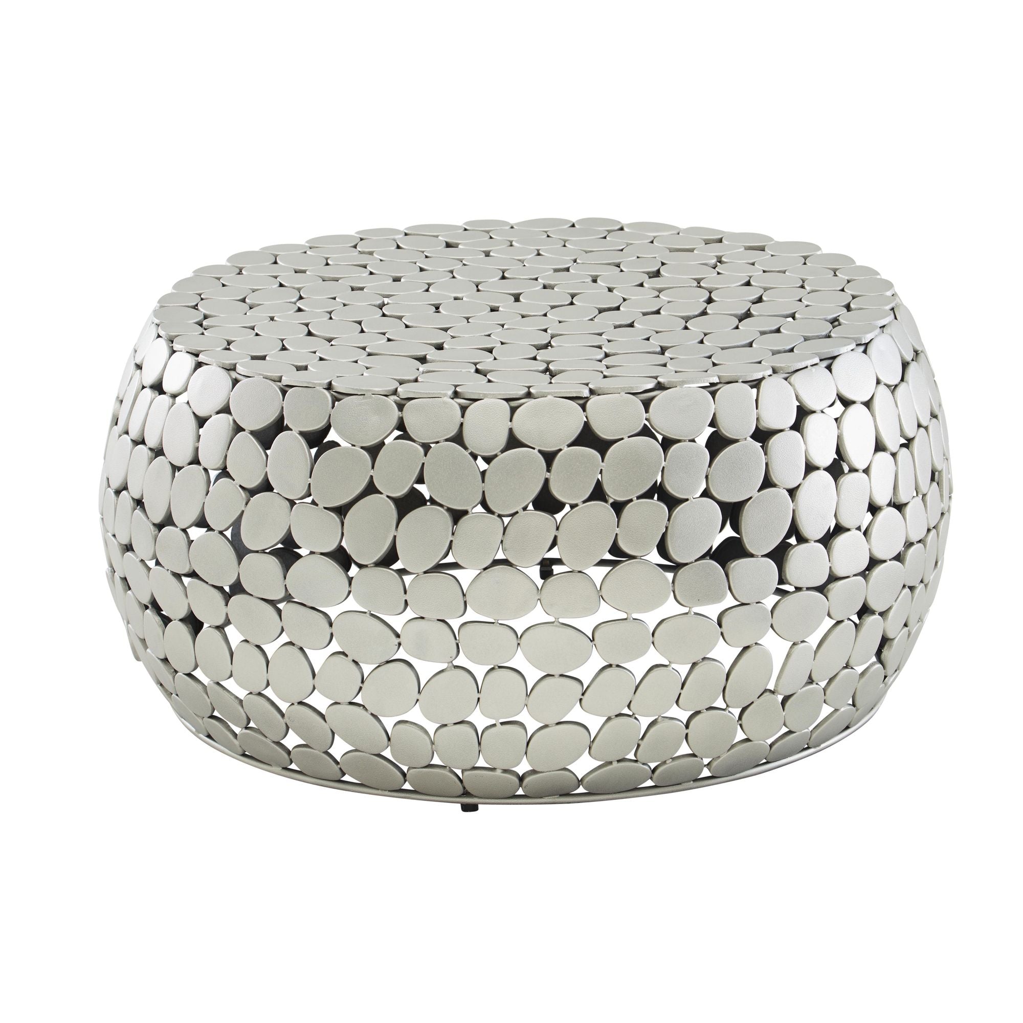 Metal Sofabord Sølv 66x66x32 Cm Aluminium Sofabord Rundt Designer Stuebord Lille Moderne Sofabord Sidebord Endebord Til Stuen