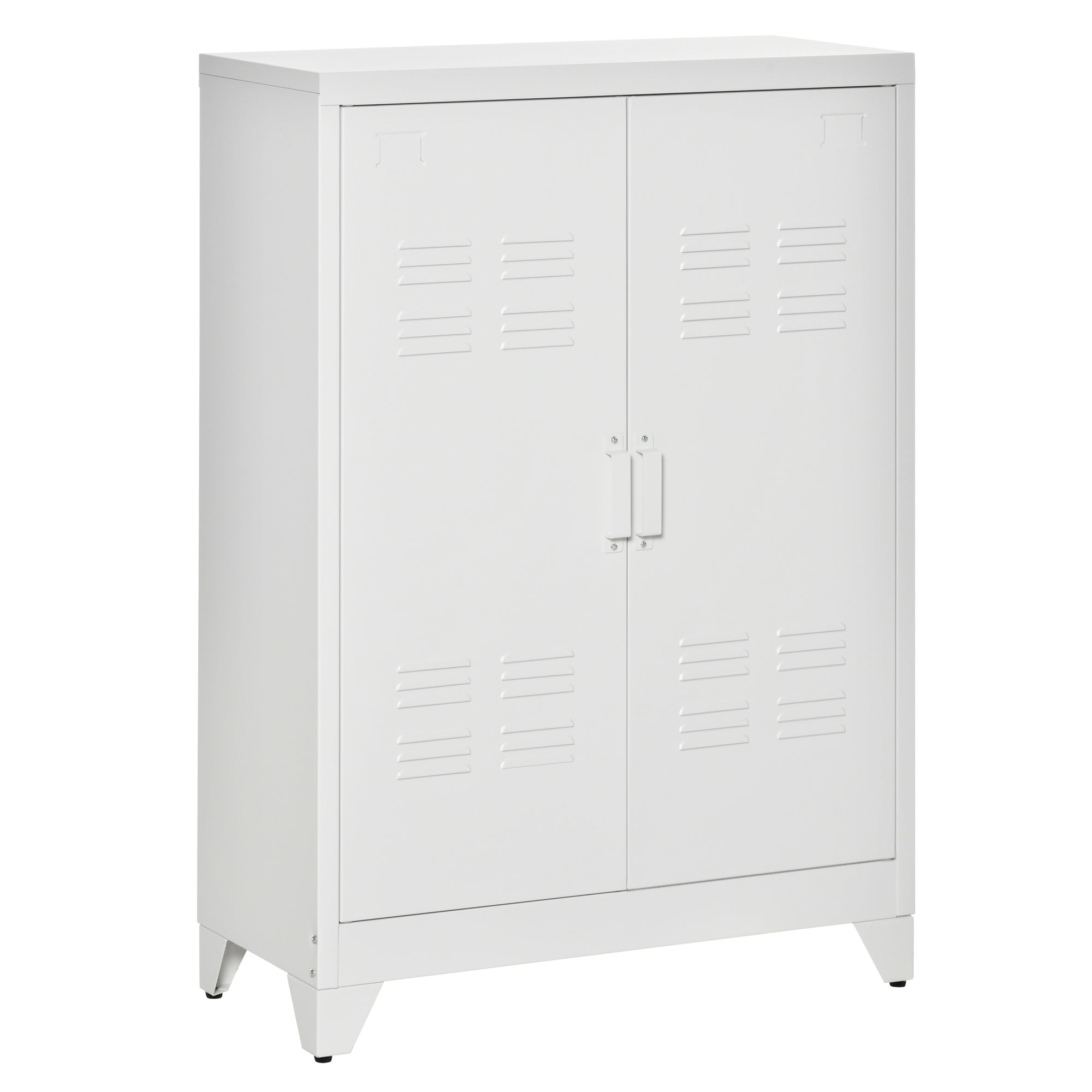 Metalarkivskab Multifunktionsskab Med Magnetisk Lameldør 75 33 110 Cm Hvid