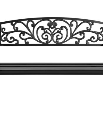 Metalhavebænk  Blomsterdesign   -personers  240 Kg Lasteevne  Stål  127l   60b   87h Cm  Sort