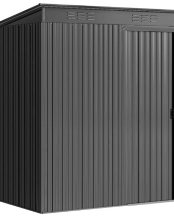 Metalhaveskur   37 Mâ  Redskabsskur Med Nem Montering  Nedhængt Tag  Skydedør  Ventilation  Handsker