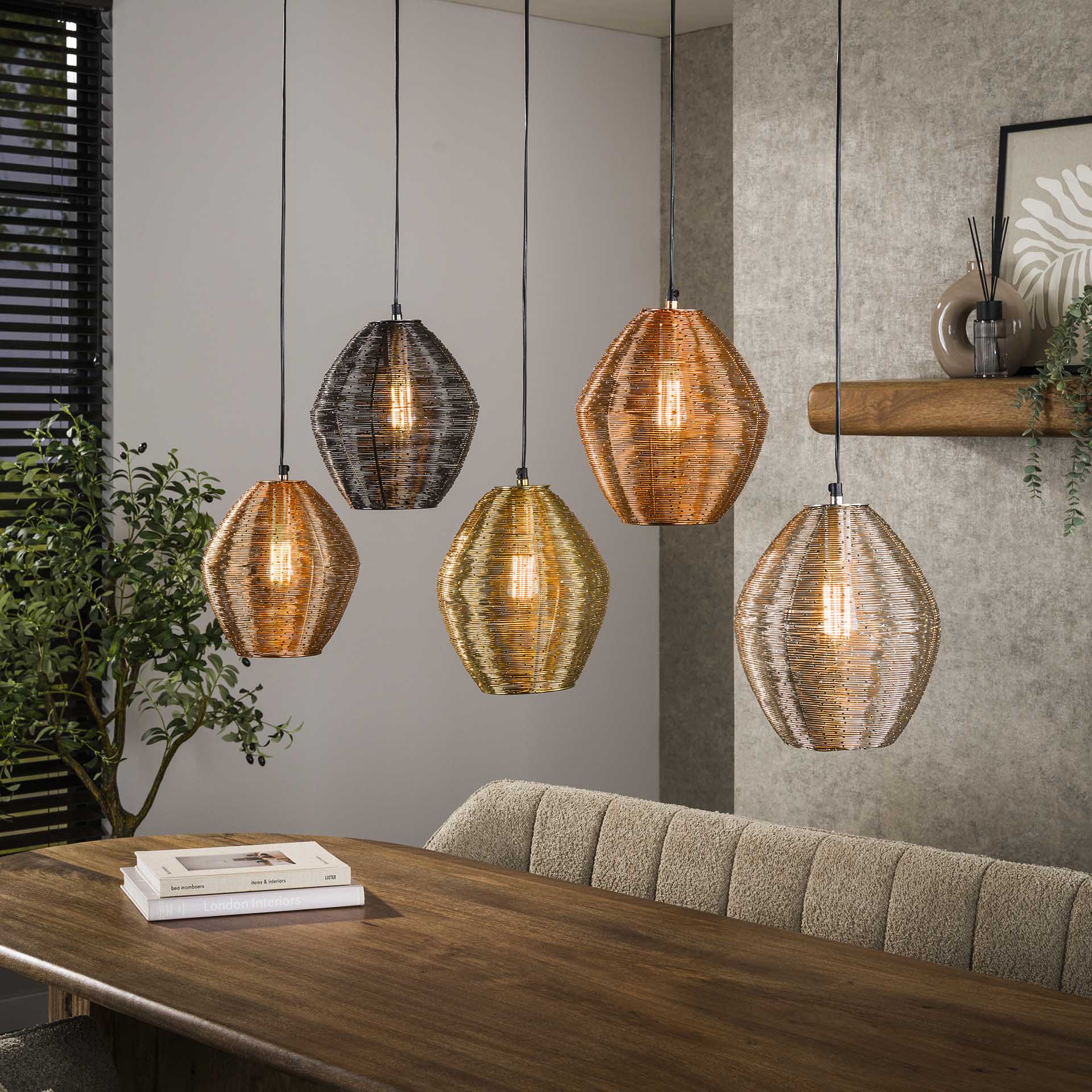 Mix-match Loftlampe Forskellige Metalfarver Levering Med Pære