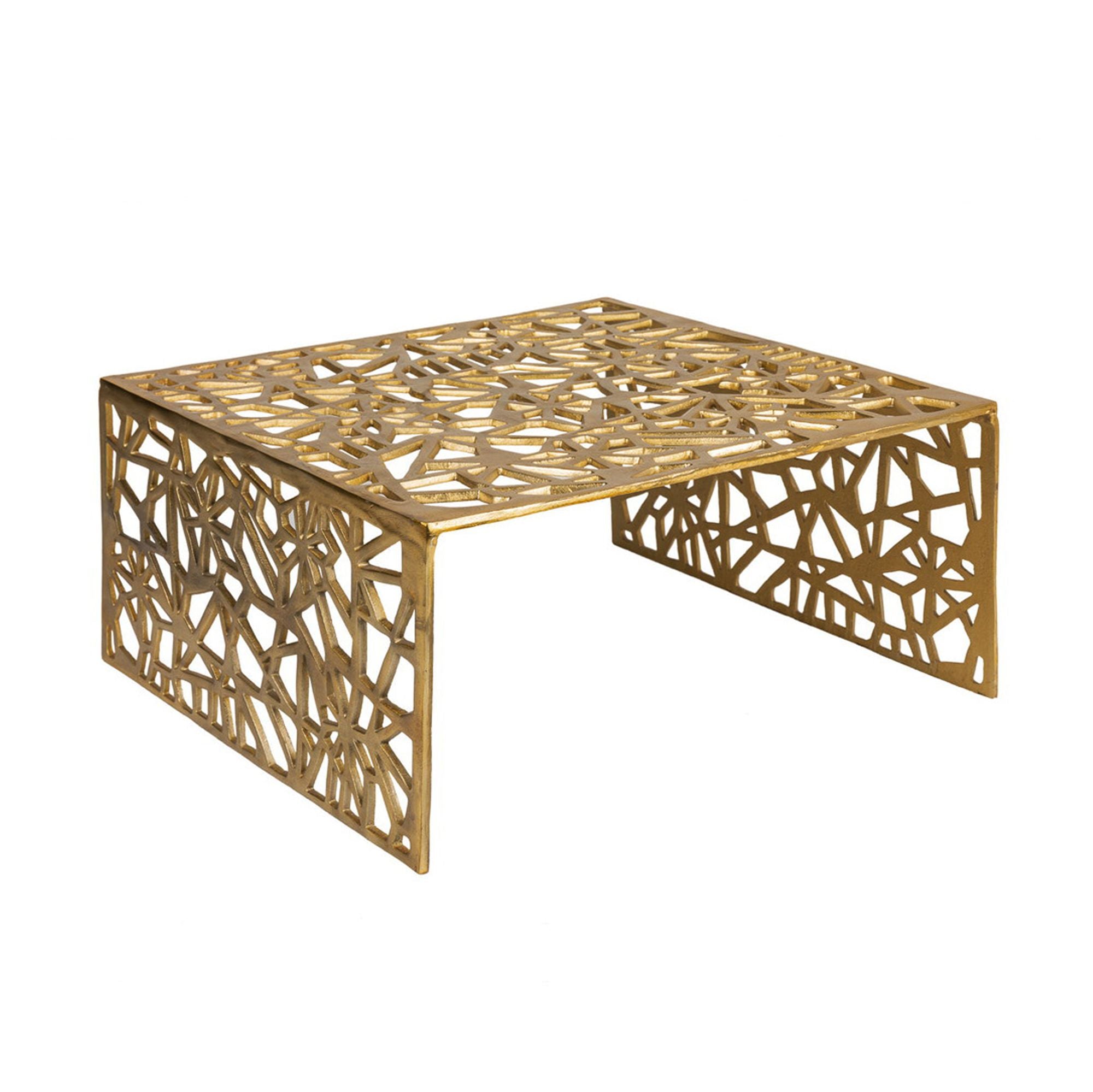 Moderne Sofabord 60 Cm Guldfarvet Aluminium Kvadratisk Designbord Til Stuen