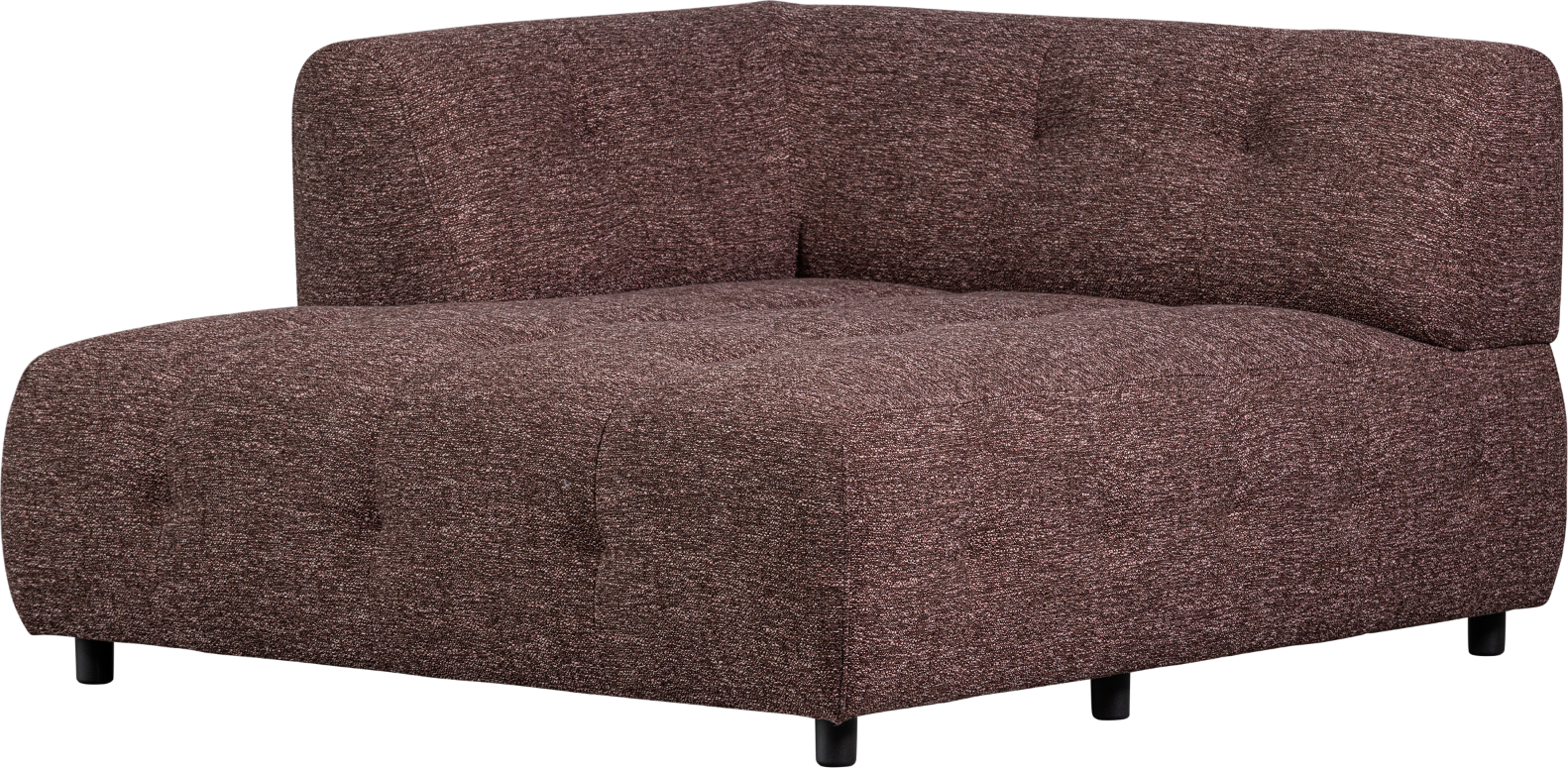 Modulær Sofa Woood Louis Chaiselong Venstre Grov Melange Lyserød 122ã 140ã 73 Cm