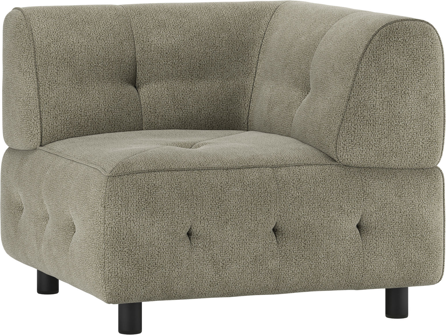 Modulært Hjørneelement Til Sofa Woood Louis Serie Grøn Chenille 90x90x73 Cm