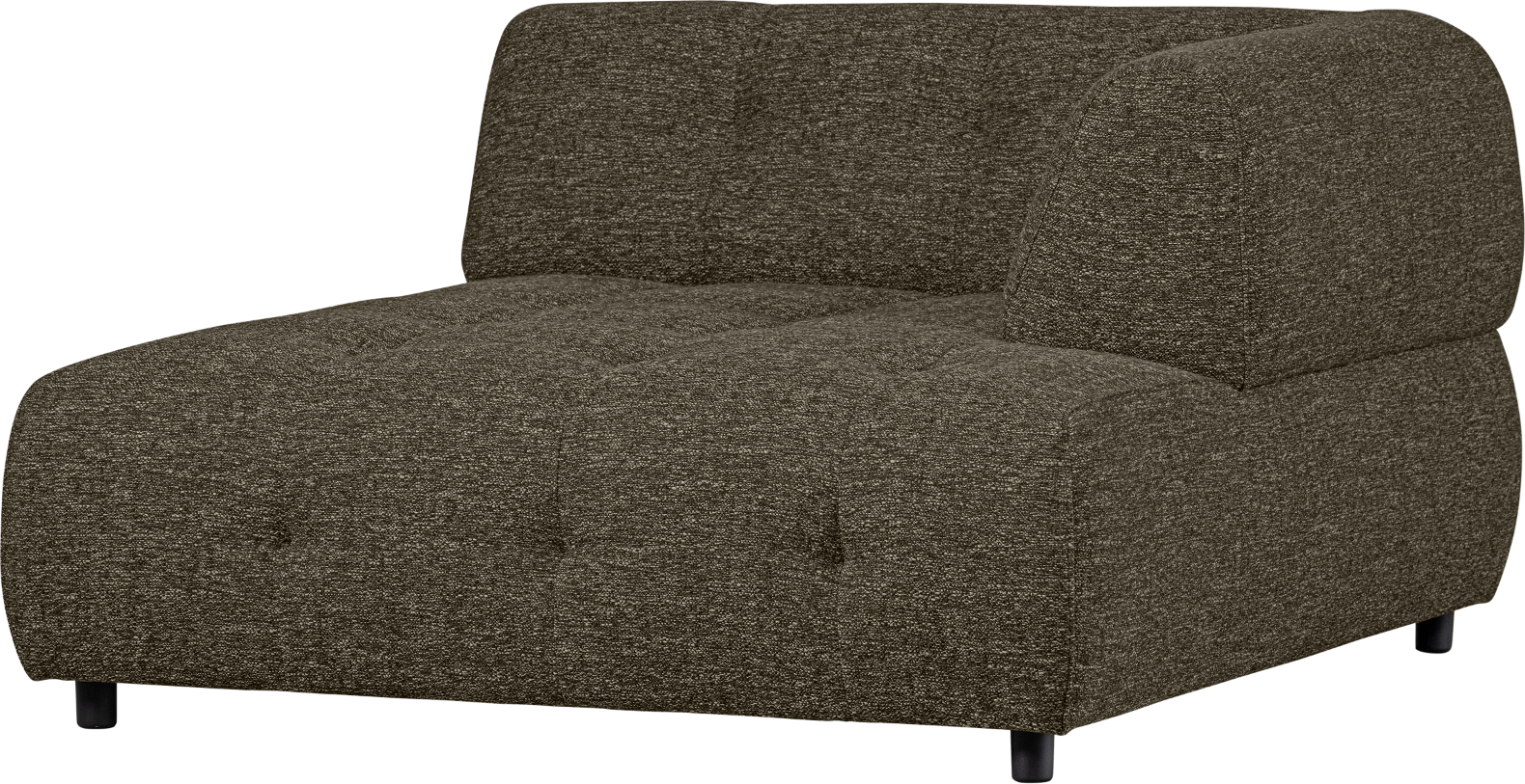 Modulsofa Woood Louis -chaiselong Højre Lysegrøn Grov Melange Polyester