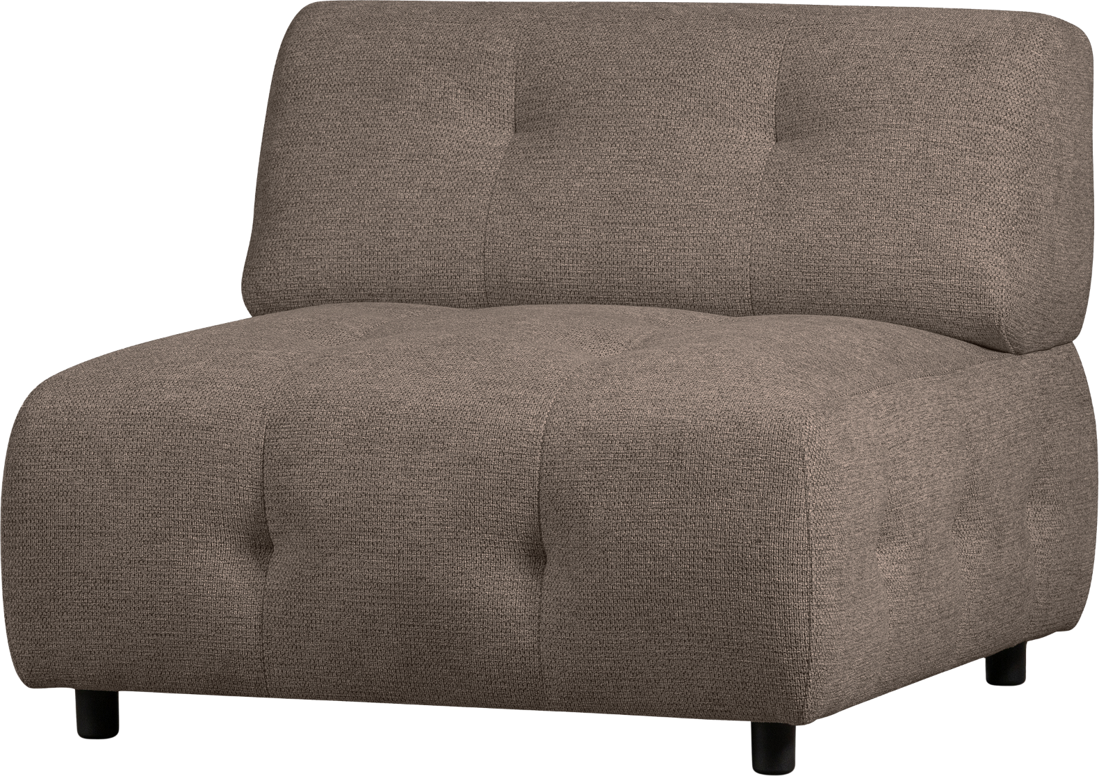 Modulsofa Woood Louis -sæder Chenille Kaffe Polyester