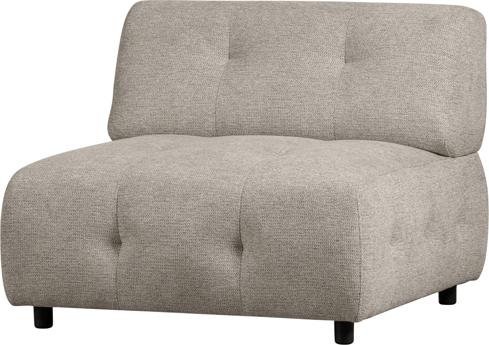 Modulsofa Woood Louis -sæder Lysegrå Chenille Polyester H73ã B90ã D90 Cm