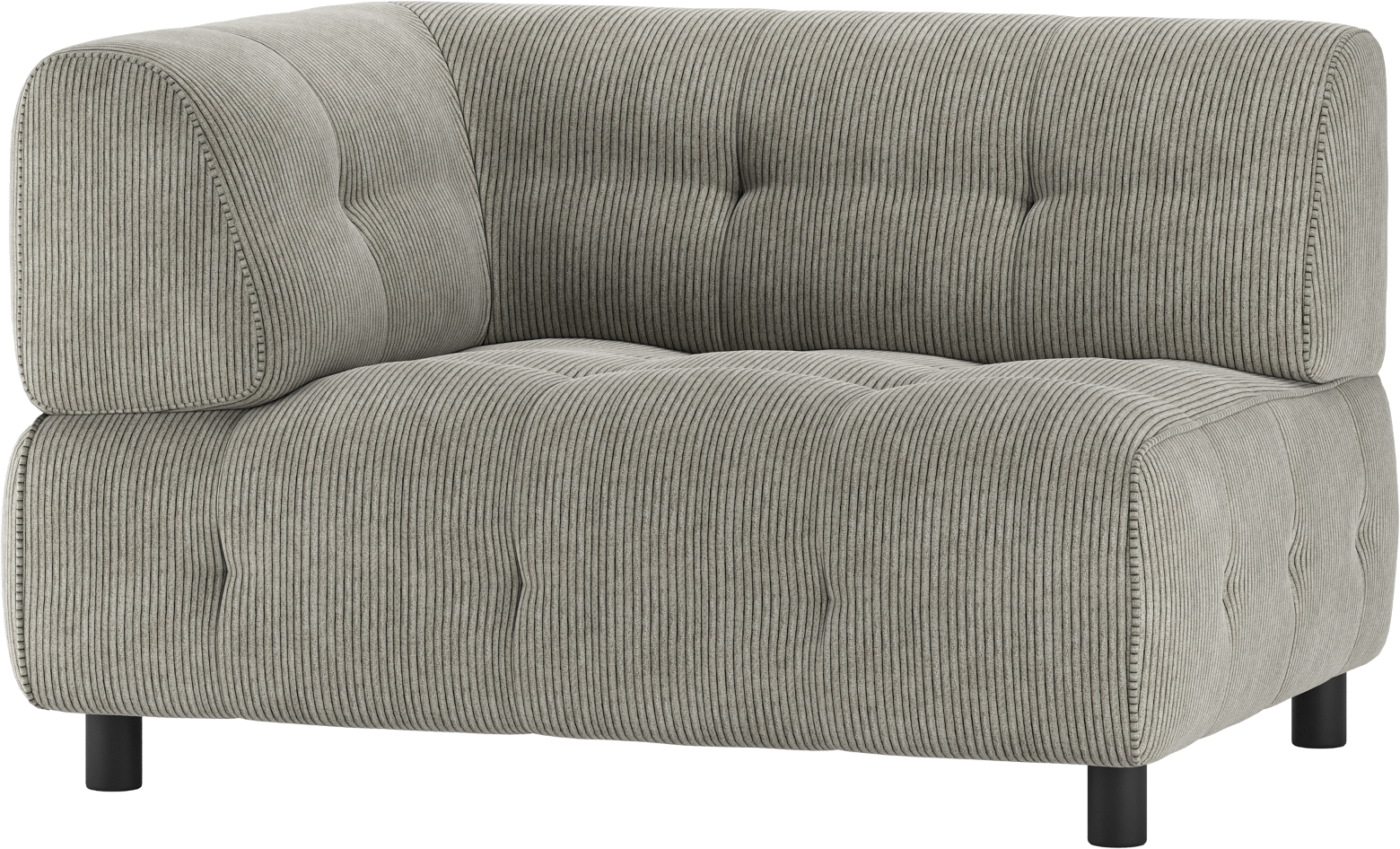 Modulsofa Woood Louis -sæder Venstre Armlæn Lysegrøn Fløjl B122ã D90ã H73 Cm