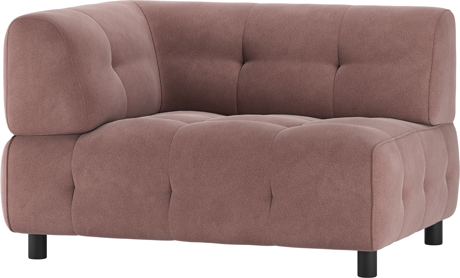Modulsofa Woood Louis -sæders Venstre Lyserød Vævet Polyester