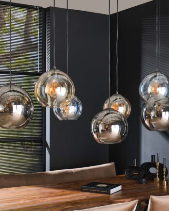 Multi-  Loftlampe Med Tre Farver Og Tre Størrelse Glaskupler Levering Uden Pære