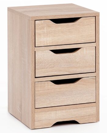 Natbord  Med   Skuffer  31x49x31 Cm  Naturfarvet