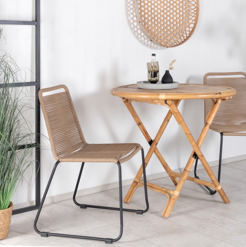 Naxos Cafebord   Natur Rattan  Diameter 90 Cm