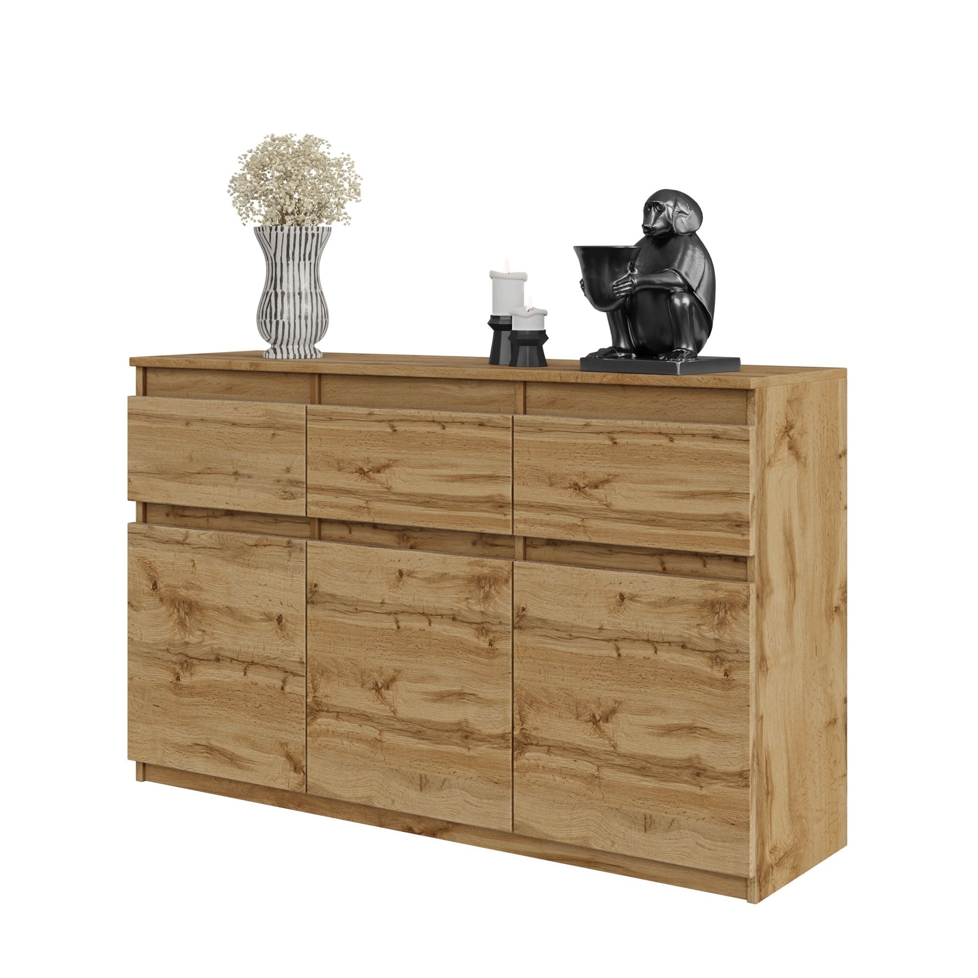 Noah Kommode Med Skuffer Wotan Eiche H75cm B120cm D35cm