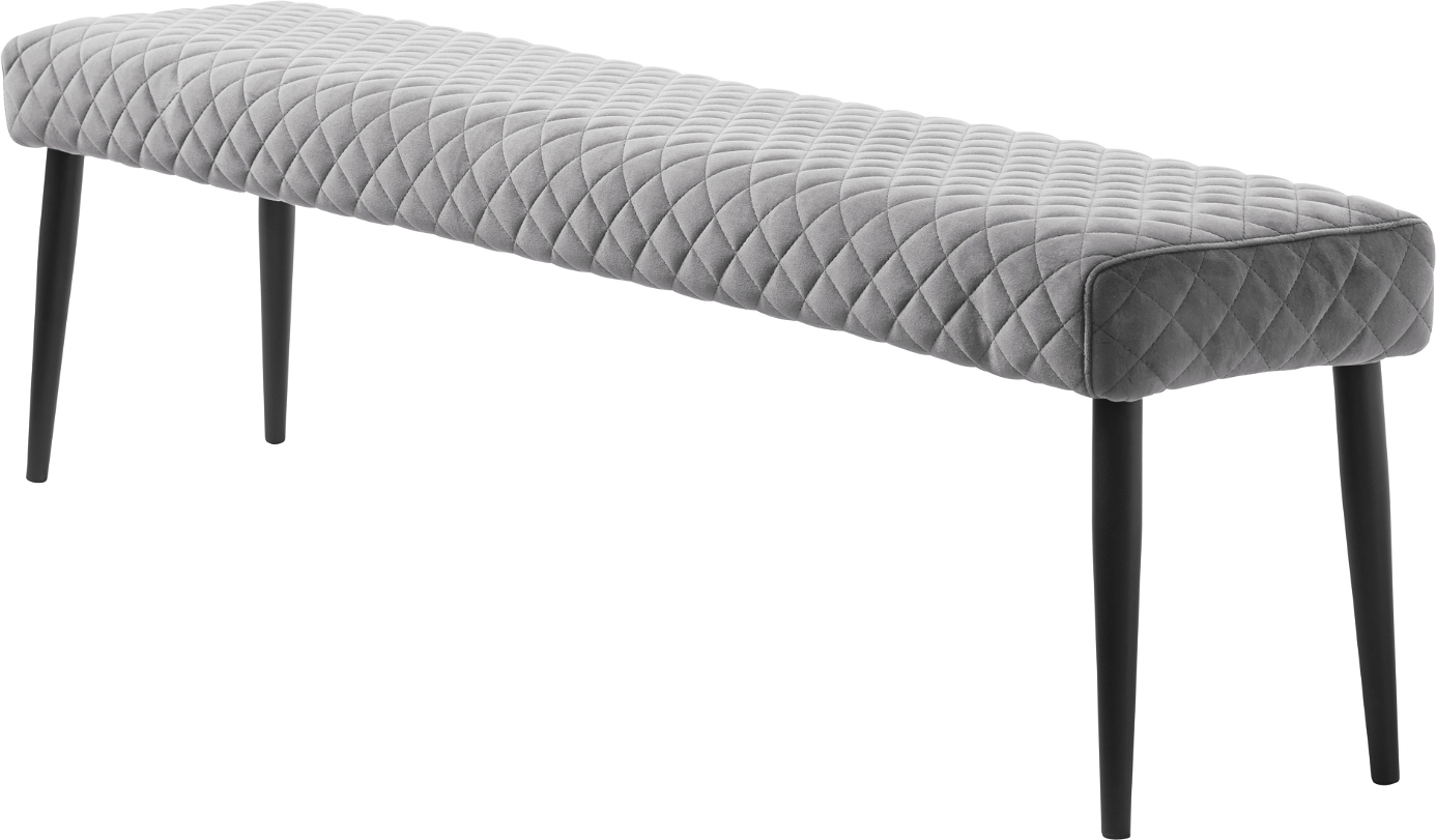 Nordique Design Ottowa Entrébænk Gråt Fløjl Med Sorte Metalben 160 34 46 Cm