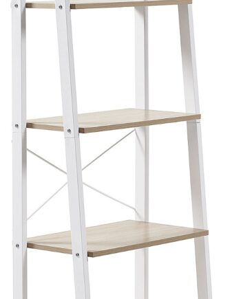 Opbevaringsreol Kave Home Alanna   Nordisk Moderne Design   Hvid Natur Med   Hylder H172xb32xl56 Cm