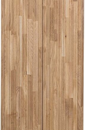 Opbevaringsskab Woood Exclusive New Gravure  Egetræsfiner Natur  H210ã B60ã D42 Cm  Sort Metalfod