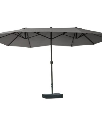 Parasol  Haveparasol  Markedsparasol  Dobbeltparasol  Terrasseparasol Med Parasolstativ  Håndsving  Mørkegrå  Oval  460   270   240 Cm