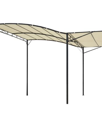Pavillon Med Foldbar Tagforlænger  Vejrbestandig             Cremehvid