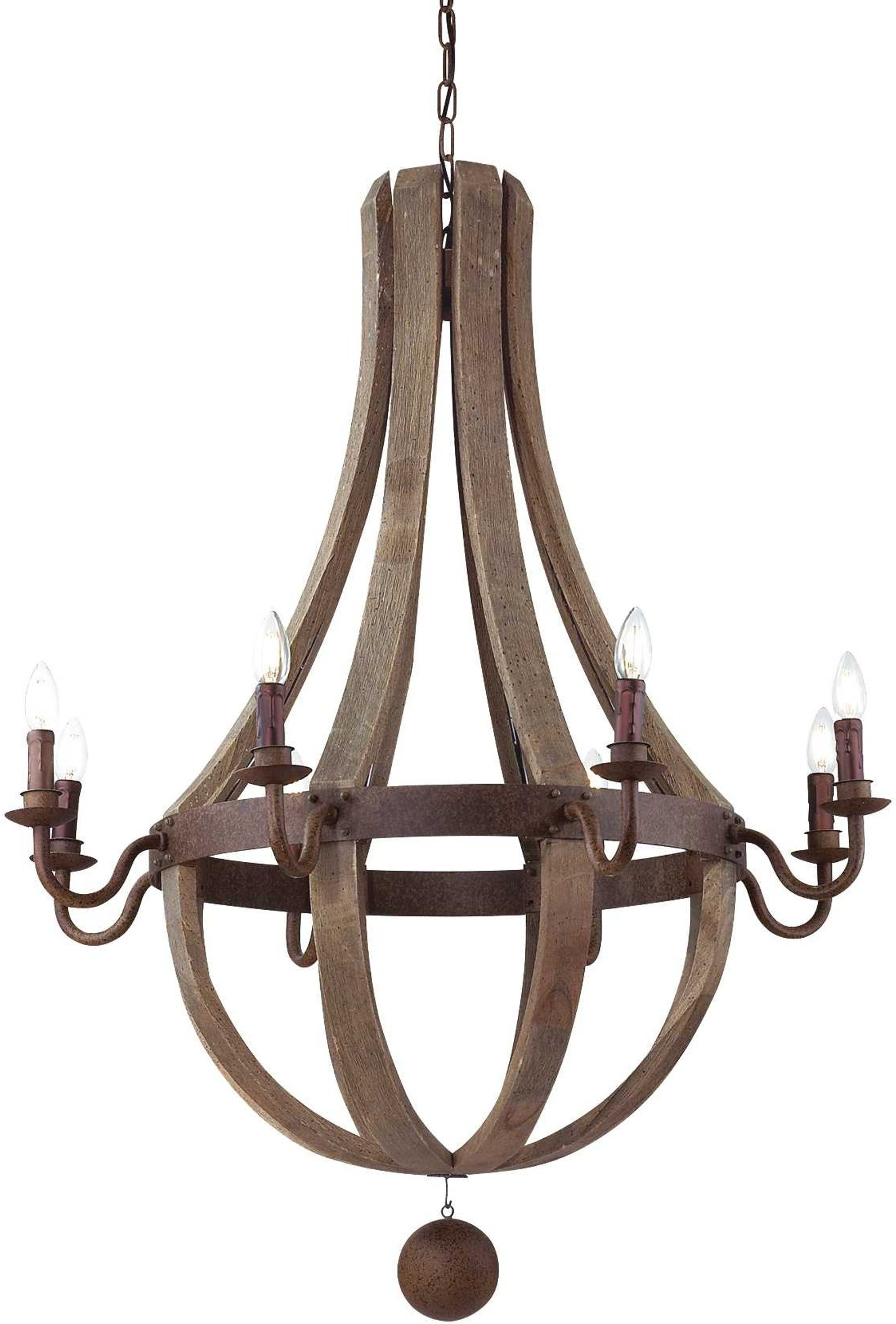 Pendel Lampe Ideal Lux Millennium ø92 Cm Natur Rust Metal Og Træ