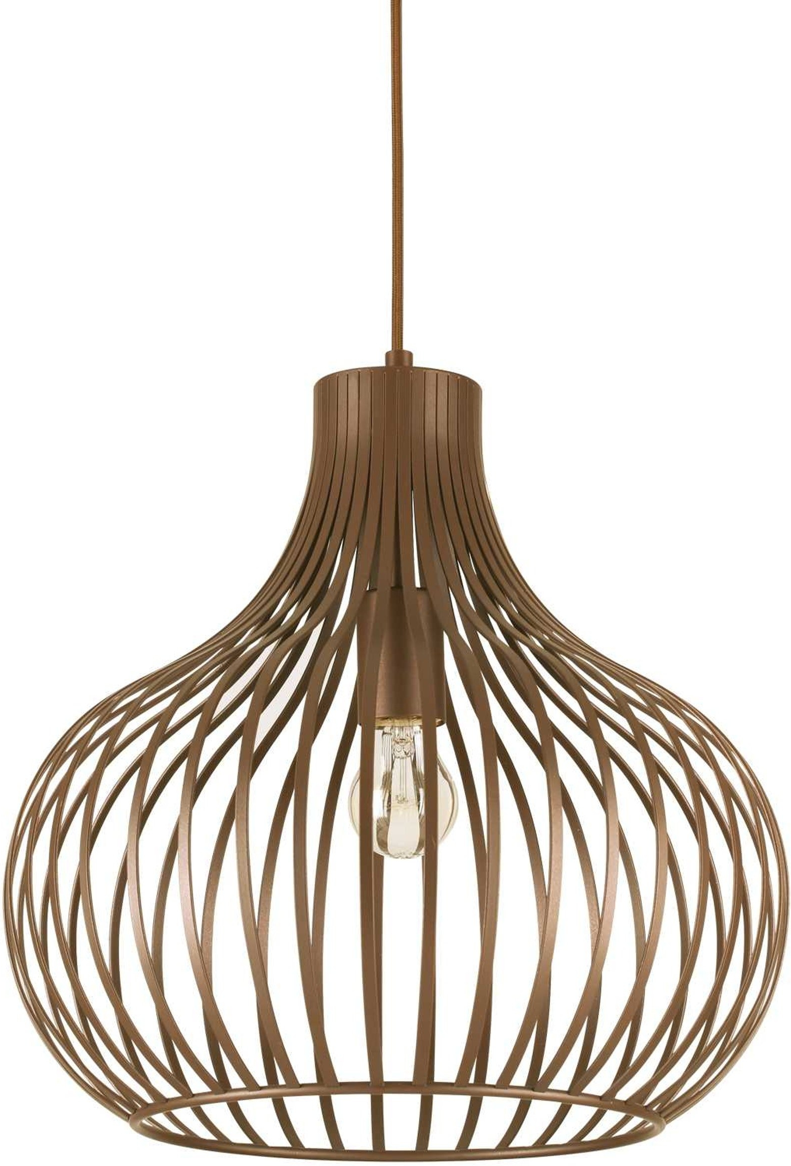 Pendel Lampe Ideal Lux Onion ø380 Mm Justerbar Højde 435-2525 Mm Kaffe Brun