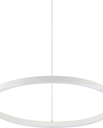 Pendel Lampe Ideal Lux Oracle Slim ø50 Cm Justerbar Højde 90-205 Cm Hvid 30w Led