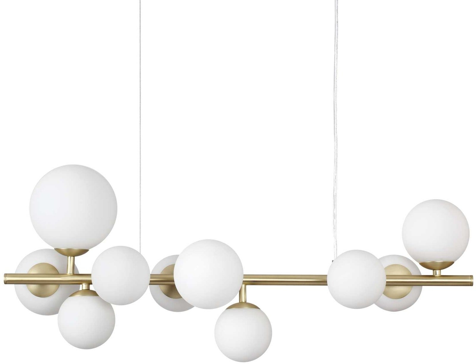 Pendel Lampe Ideal Lux Perlage Messing Glas Justerbar Højde 38-247 Cm ø90 Mm Base G9 10ã 3w 3000k