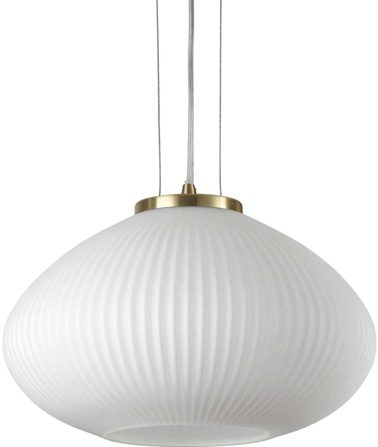 Pendel Lampe Ideal Lux Plisse ø35 Cm Justerbar Højde Glas Messing