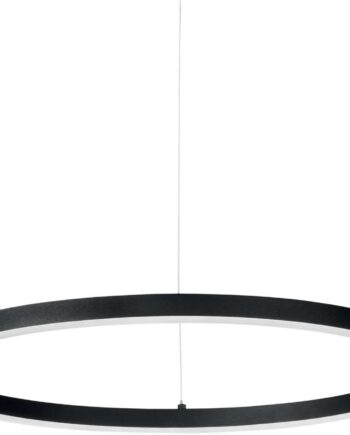 Pendel Loftlampe Ideal Lux Oracle Slim ø700 Mm Sort Integreret Led 3050 Lm Justerbar H90-2050 Mm