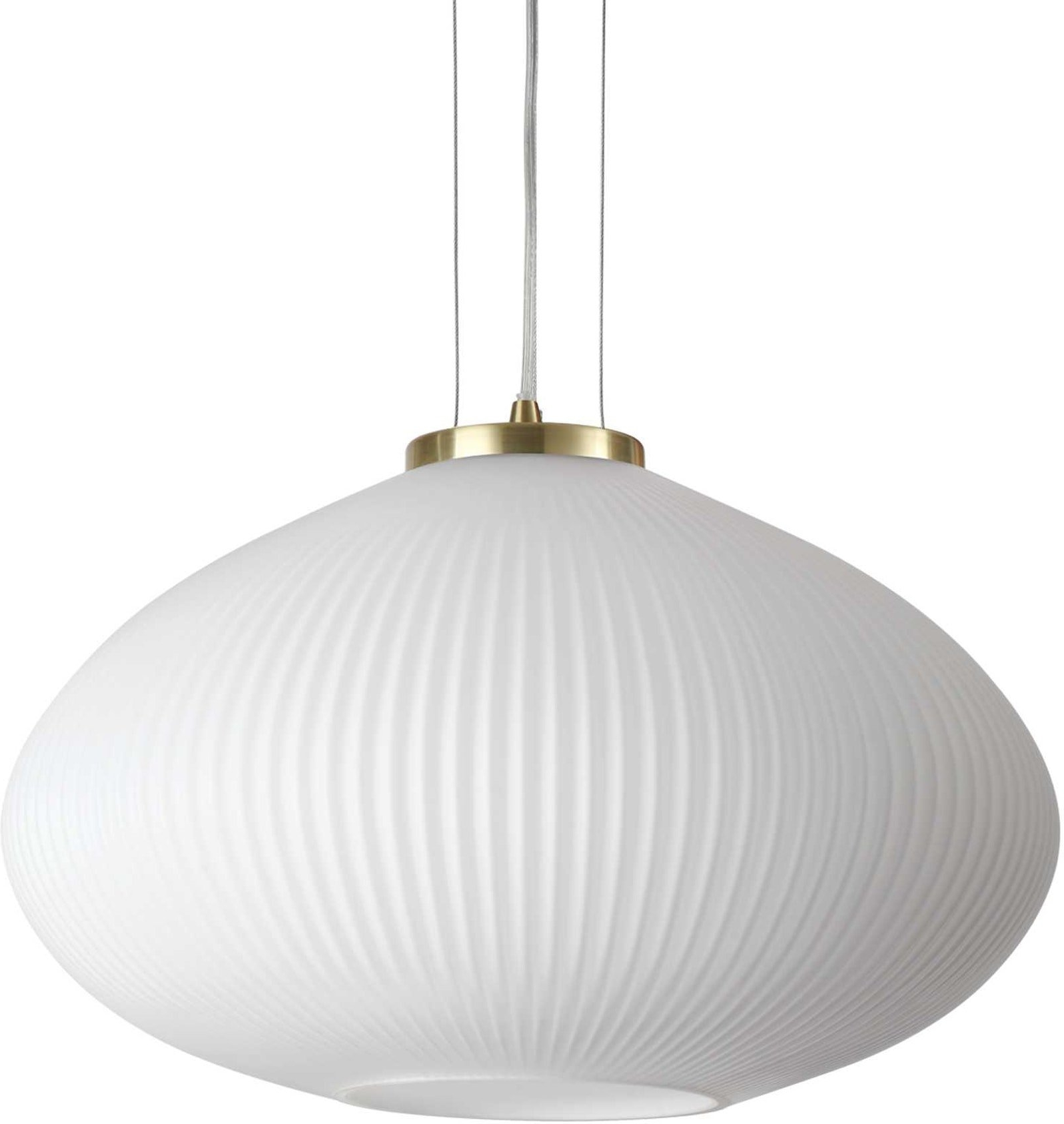 Pendellampe Ideal Lux Plissé ø45 Cm Messing Glas Justerbar Højde 36-245 Cm