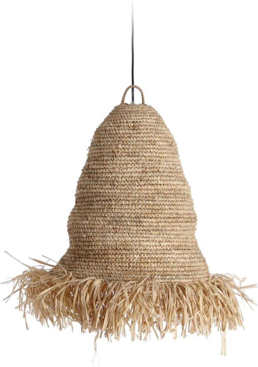 Pendellampe Kave Home Shianne Hængelampe Håndflettet Raffia Rattan ø42 Natur Kolonialstil