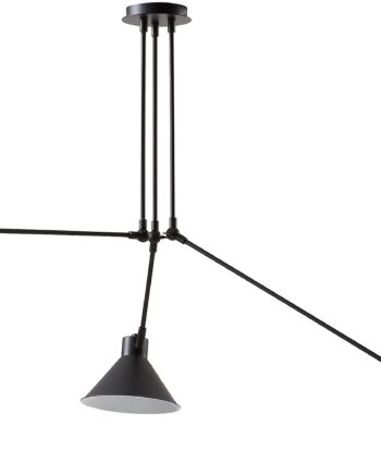 Pendellampe Loftlampe Kave Home Dione ø80   H80 Cm Med   Justerbare Skærme  Sort