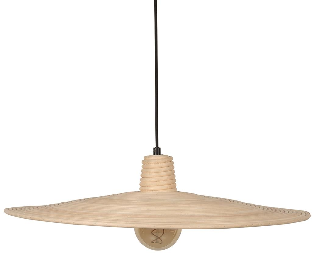 Pendellampe Zuiver Balance Rattan Stenlysgrå ø60 H150 Cm